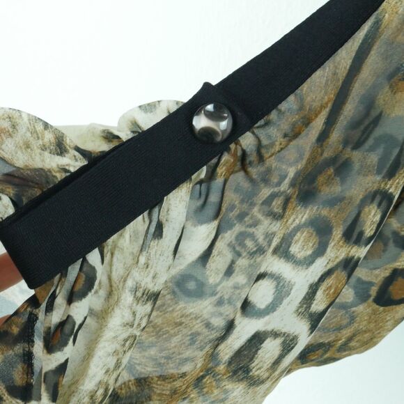 Exclusively Misook XL Twinset Cardigan Shell Animal Print Chiffon Cheetah Sheer - Picture 5 of 9